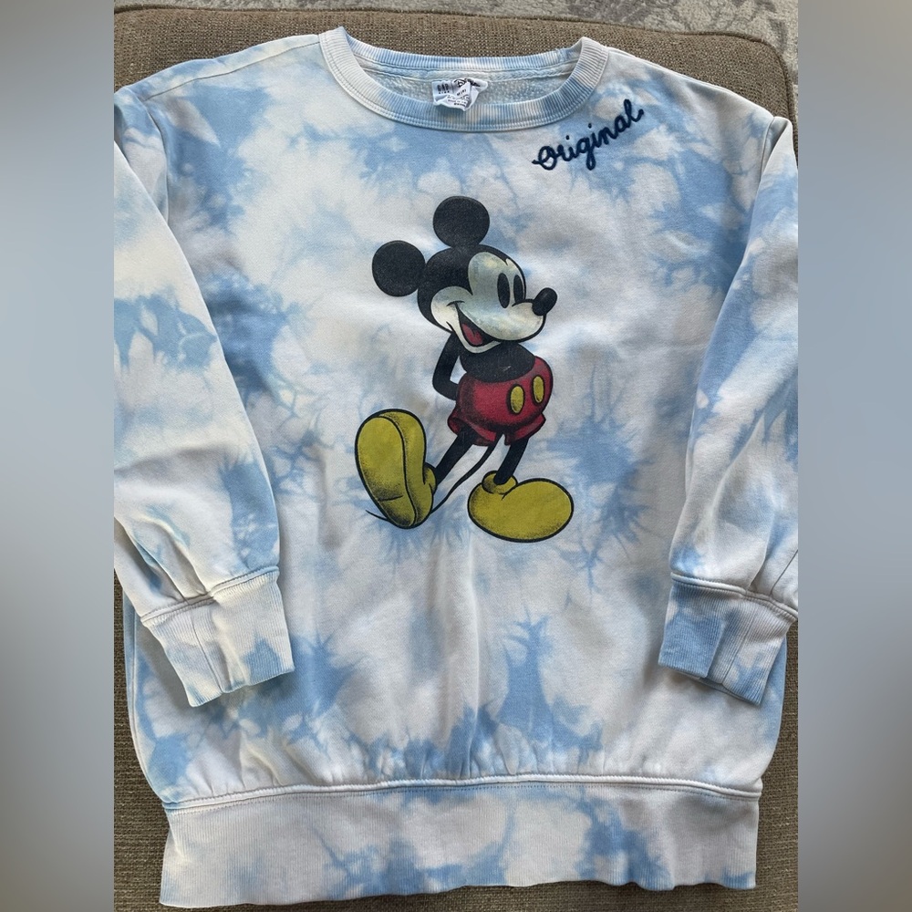 Blue Tie-Dye Mickey Mouse Sweatshirt